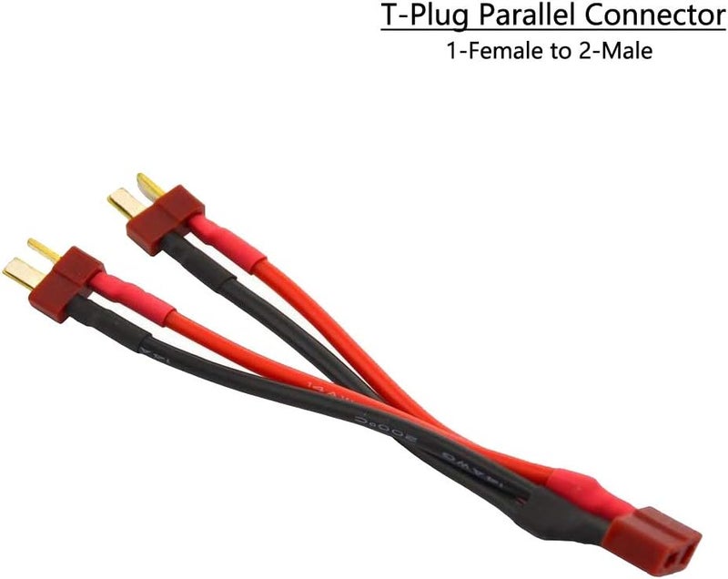 LINSYRC 2pcs T-Plug Parallel Connector 1-Female to 2-Male Adapter Splitter Y-Harness with 3.93inch 14awg Cable - Image 4